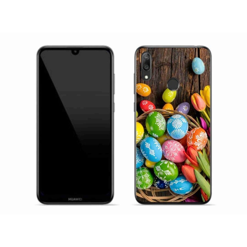 Gelový kryt mmCase na mobil Huawei Y7 (2019) - velikonoční vajíčka