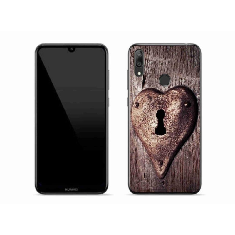 Gelový kryt mmCase na mobil Huawei Y7 (2019) - zámek ve tvaru srdce