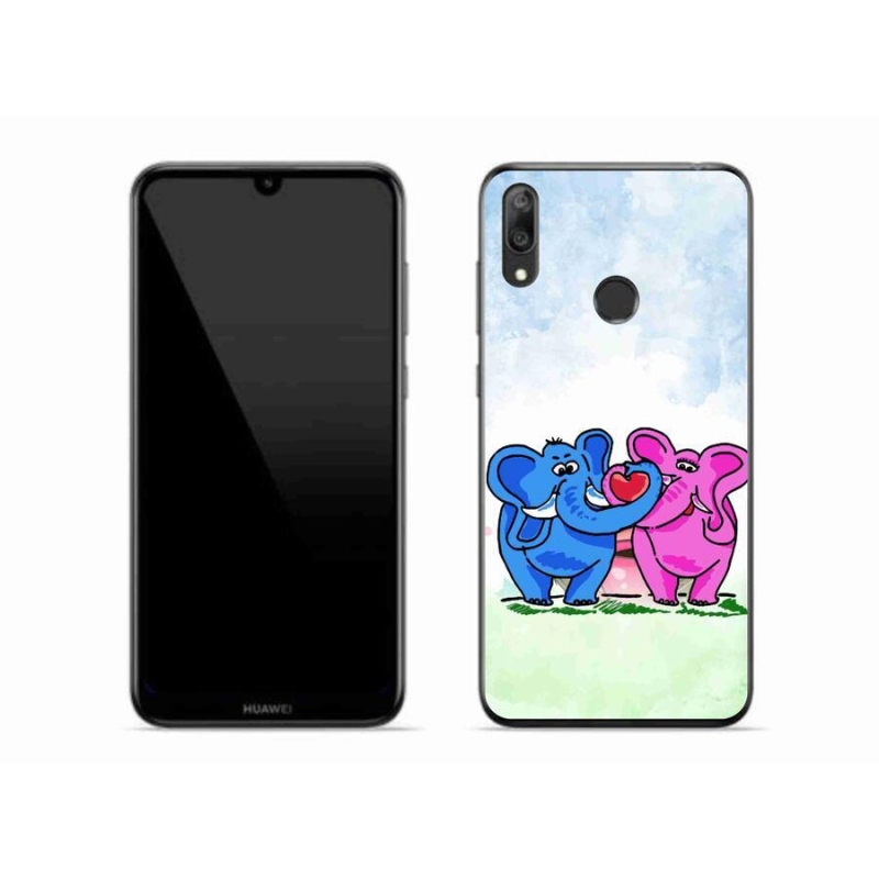 Gelový kryt mmCase na mobil Huawei Y7 (2019) - zamilovaní sloni