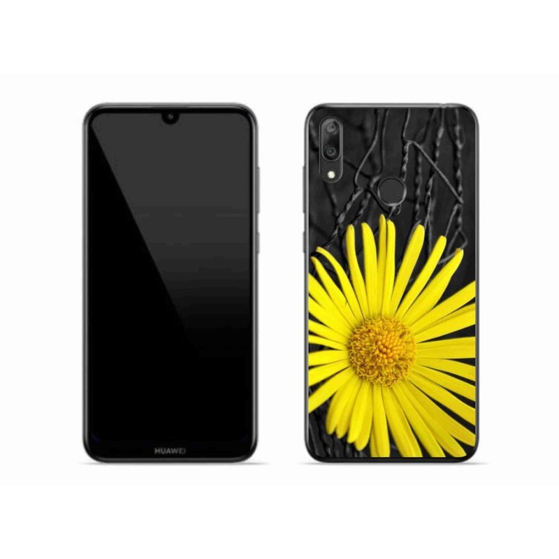 Gelový kryt mmCase na mobil Huawei Y7 (2019) - žlutá květina