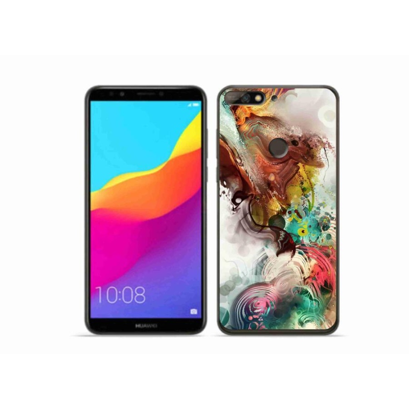Gelový kryt mmCase na mobil Huawei Y7 Prime (2018) - abstrakt 1