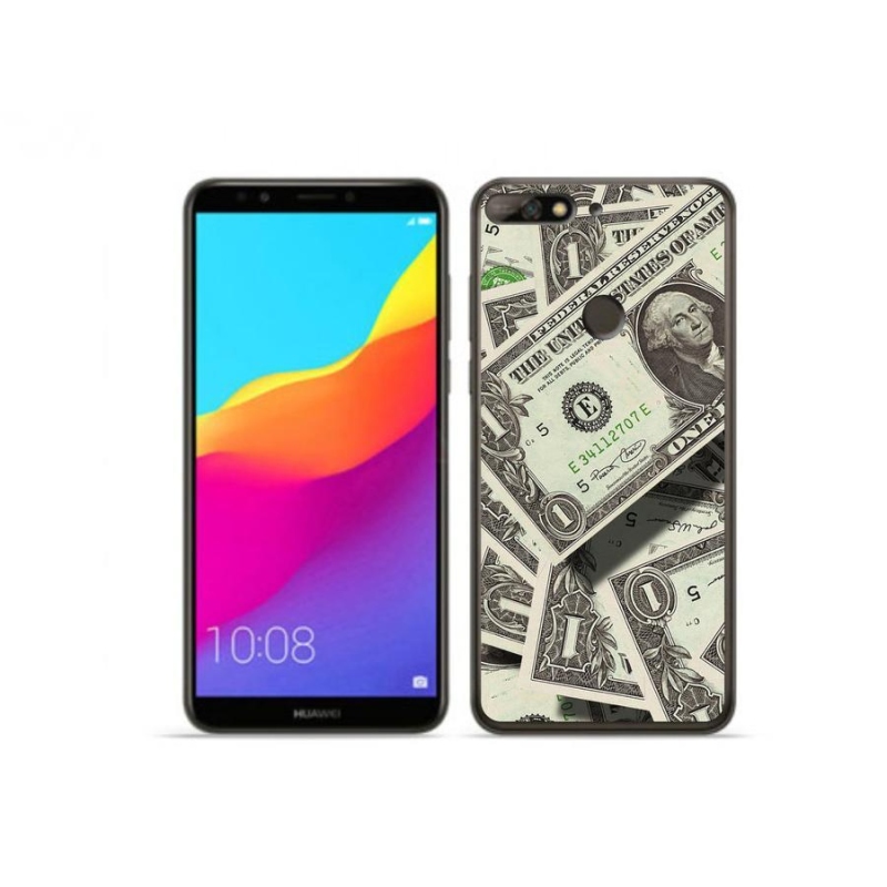 Gelový kryt mmCase na mobil Huawei Y7 Prime (2018) - americký dolar