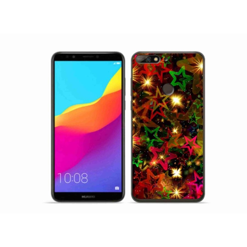 Gelový kryt mmCase na mobil Huawei Y7 Prime (2018) - barevné hvězdičky
