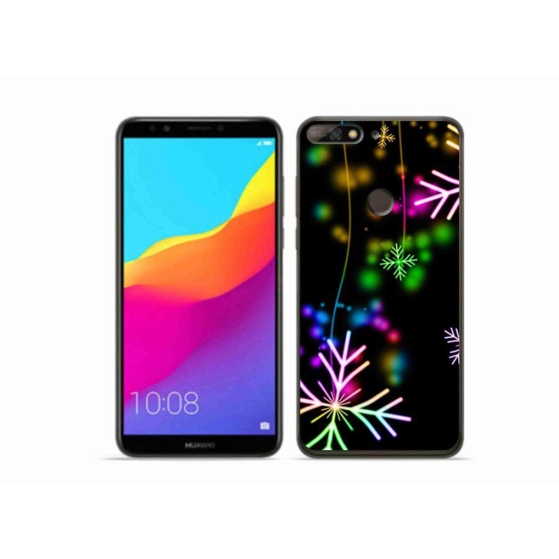 Gelový kryt mmCase na mobil Huawei Y7 Prime (2018) - barevné vločky