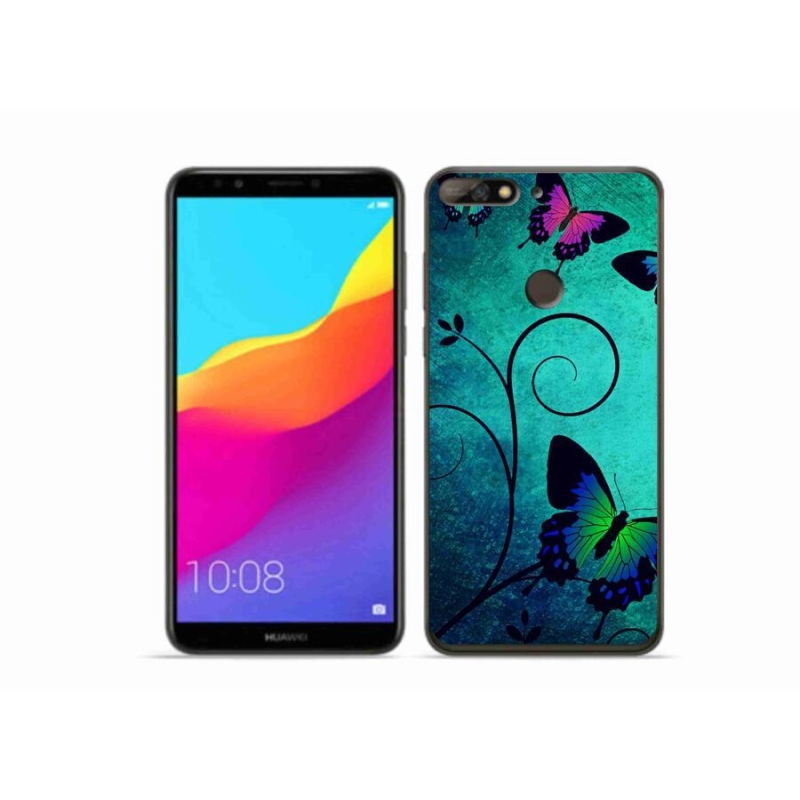 Gelový kryt mmCase na mobil Huawei Y7 Prime (2018) - barevní motýli