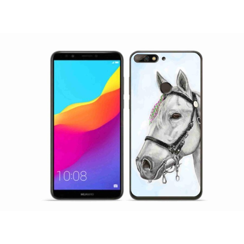 Gelový kryt mmCase na mobil Huawei Y7 Prime (2018) - bílý kůň 1