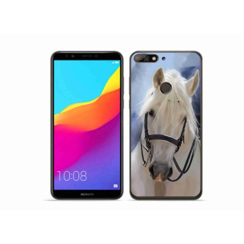 Gelový kryt mmCase na mobil Huawei Y7 Prime (2018) - bílý kůň