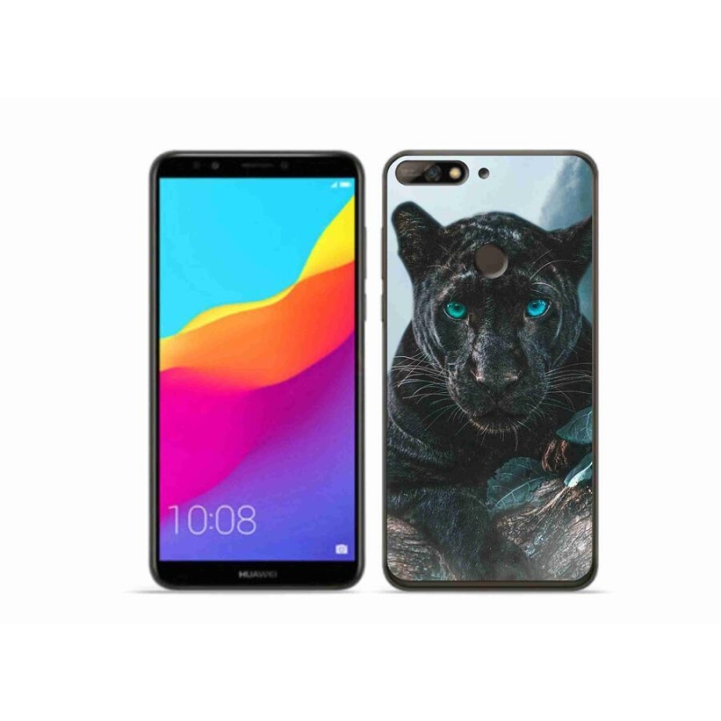 Gelový kryt mmCase na mobil Huawei Y7 Prime (2018) - černý panter
