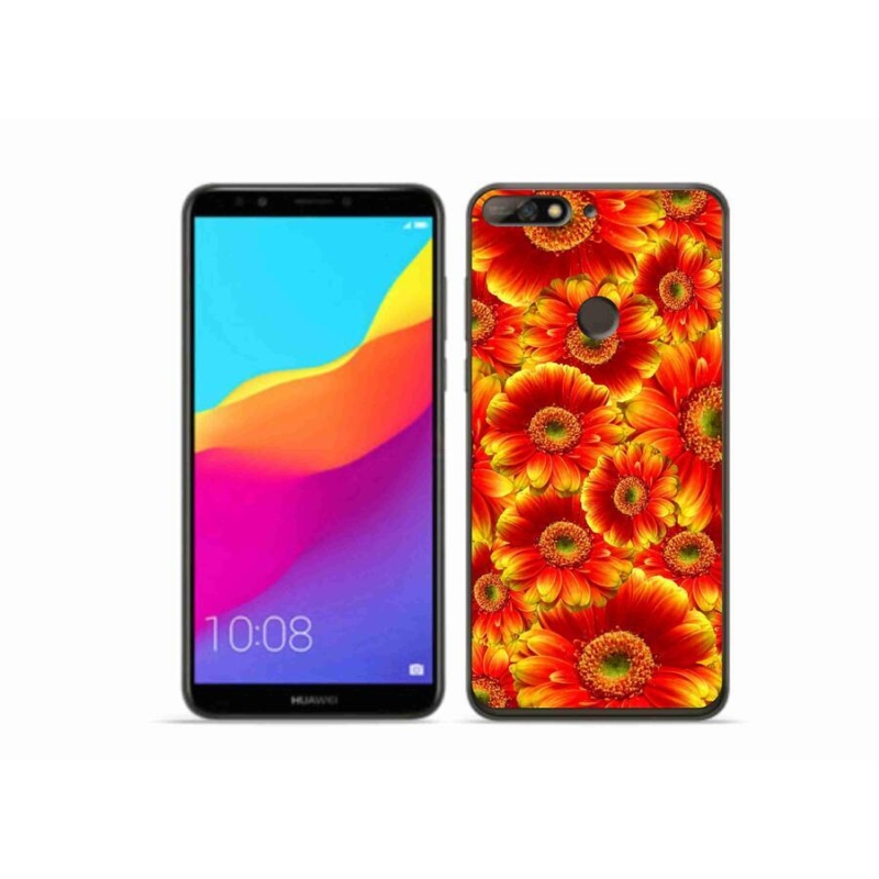 Gelový kryt mmCase na mobil Huawei Y7 Prime (2018) - gerbera 1