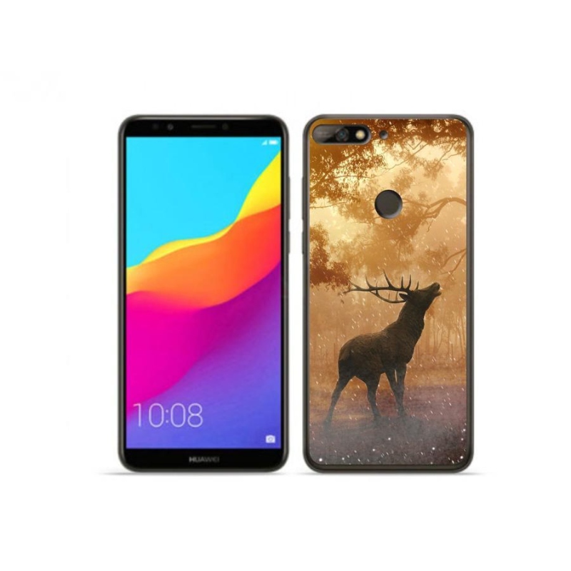 Gelový kryt mmCase na mobil Huawei Y7 Prime (2018) - jelen v říji