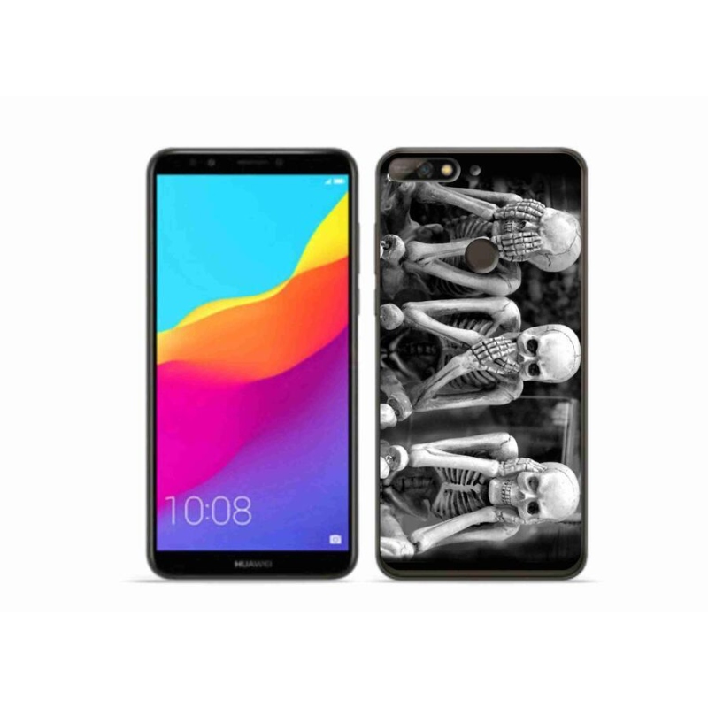 Gelový kryt mmCase na mobil Huawei Y7 Prime (2018) - kostlivci