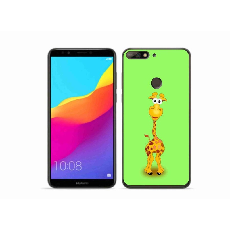 Gelový kryt mmCase na mobil Huawei Y7 Prime (2018) - kreslená žirafa