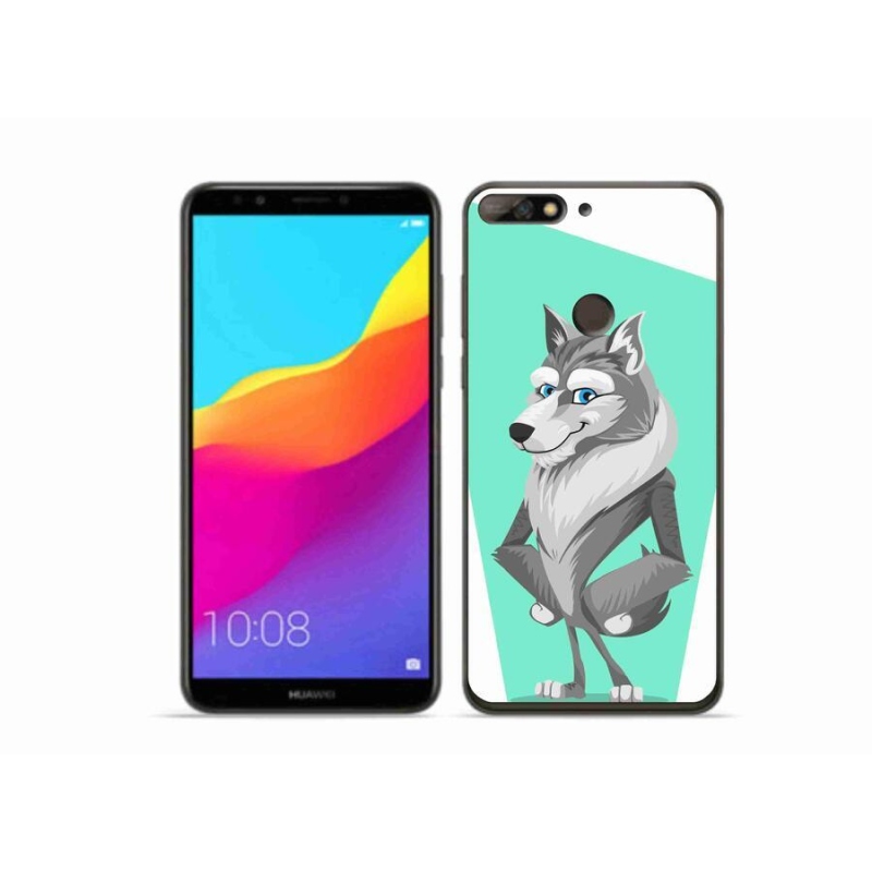 Gelový kryt mmCase na mobil Huawei Y7 Prime (2018) - kreslený vlk