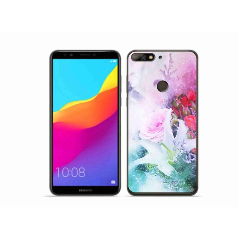 Gelový kryt mmCase na mobil Huawei Y7 Prime (2018) - květiny 4