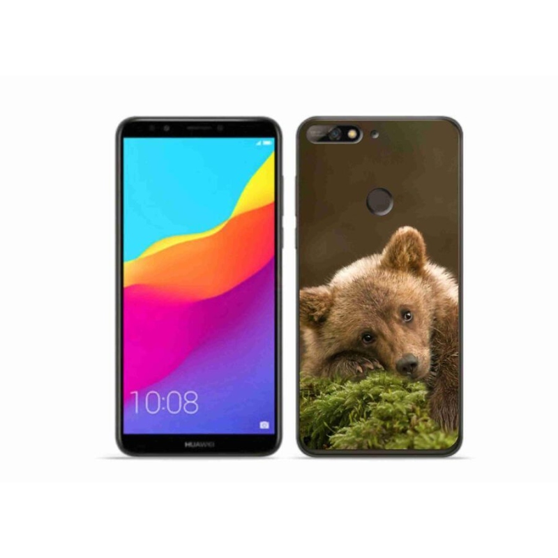 Gelový kryt mmCase na mobil Huawei Y7 Prime (2018) - medvěd