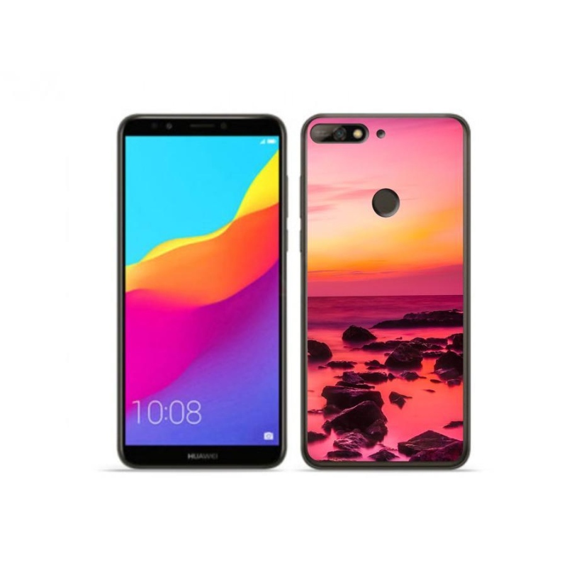 Gelový kryt mmCase na mobil Huawei Y7 Prime (2018) - moře a záře