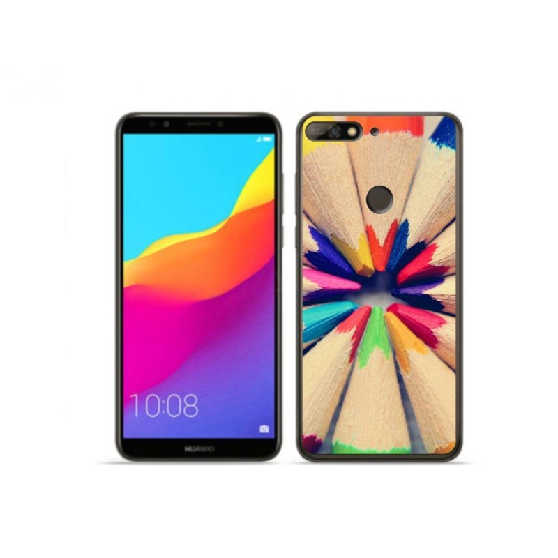 Gelový kryt mmCase na mobil Huawei Y7 Prime (2018) - pastelky