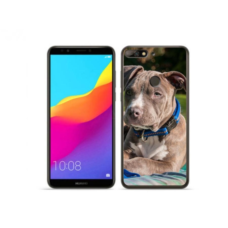 Gelový kryt mmCase na mobil Huawei Y7 Prime (2018) - pitbull