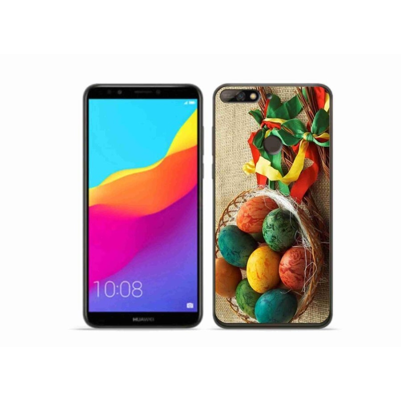 Gelový kryt mmCase na mobil Huawei Y7 Prime (2018) - pomlázky a vajíčka