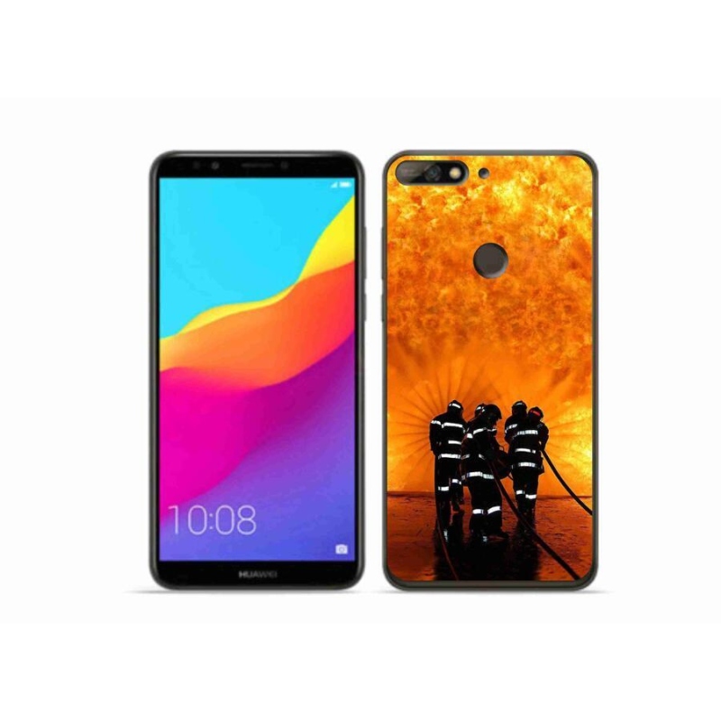Gelový kryt mmCase na mobil Huawei Y7 Prime (2018) - požár