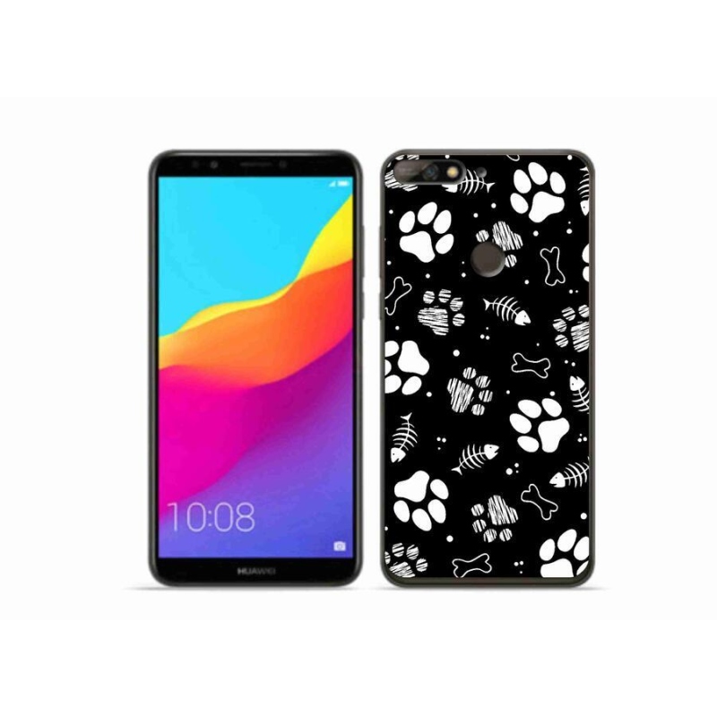 Gelový kryt mmCase na mobil Huawei Y7 Prime (2018) - psí tlapky
