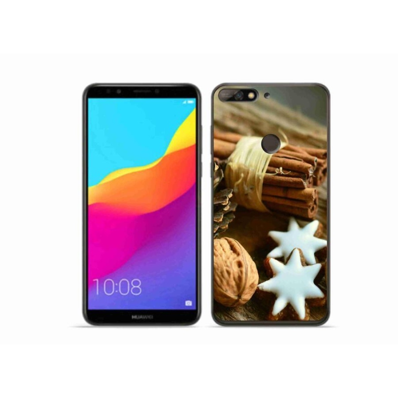 Gelový kryt mmCase na mobil Huawei Y7 Prime (2018) - skořice a perníčky