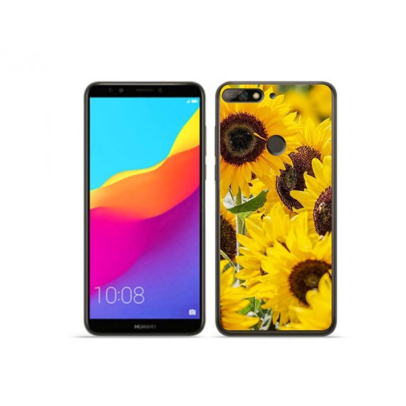 Gelový kryt mmCase na mobil Huawei Y7 Prime (2018) - slunečnice