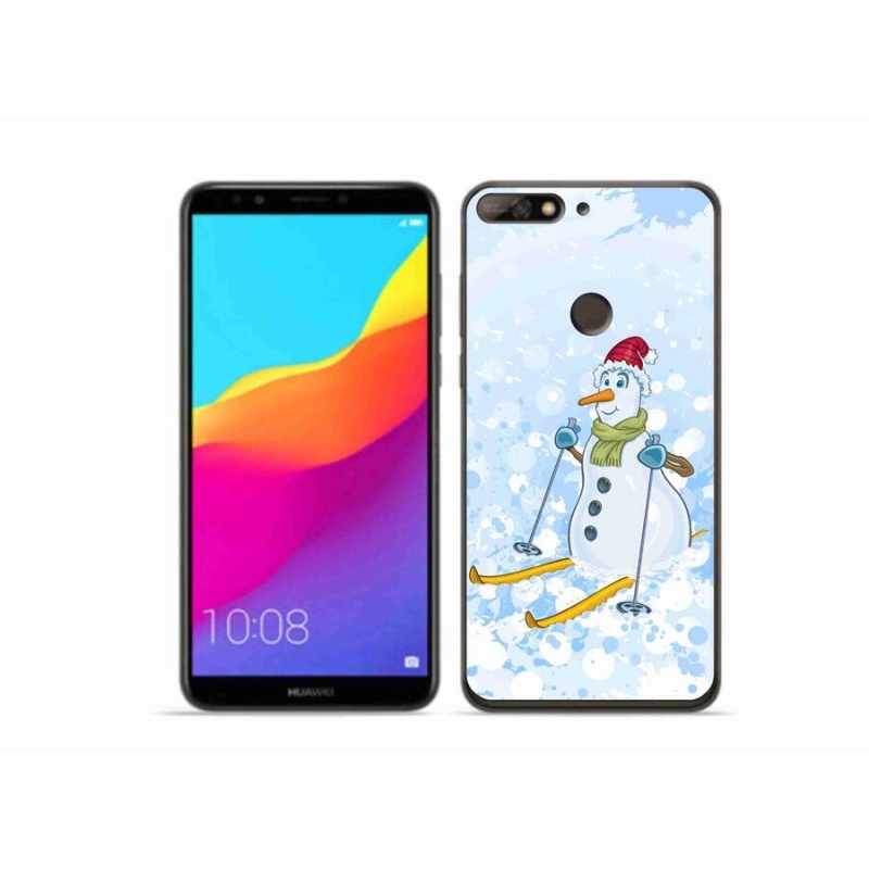 Gelový kryt mmCase na mobil Huawei Y7 Prime (2018) - sněhulák
