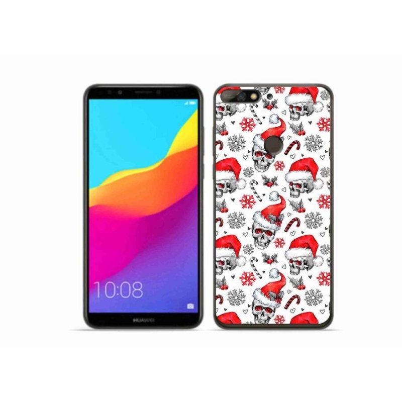 Gelový kryt mmCase na mobil Huawei Y7 Prime (2018) - vánoční lebky