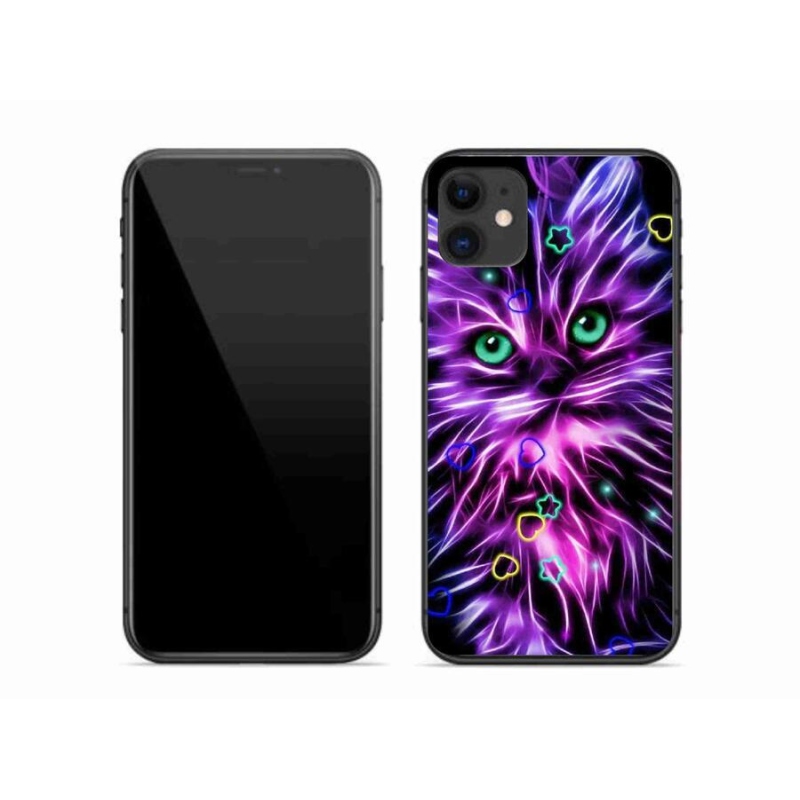 Gelový kryt mmCase na mobil iPhone 11 - abstraktní kočka