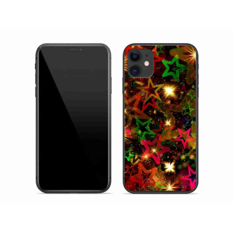 Gelový kryt mmCase na mobil iPhone 11 - barevné hvězdičky
