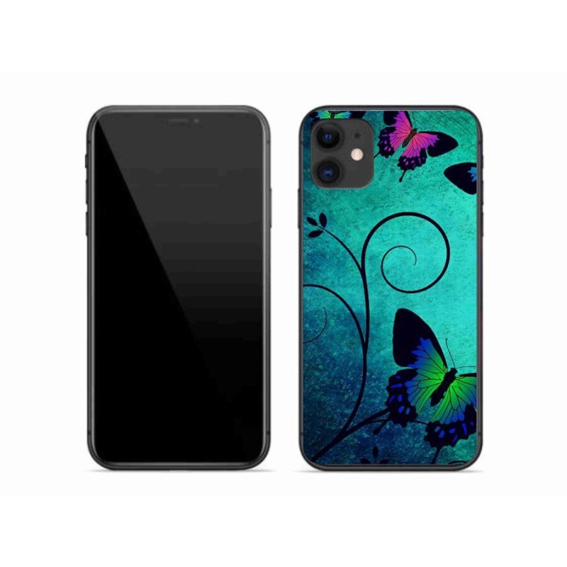 Gelový kryt mmCase na mobil iPhone 11 - barevní motýli