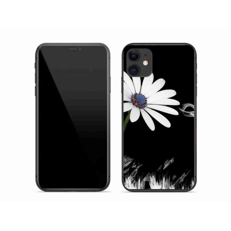 Gelový kryt mmCase na mobil iPhone 11 - bílá květina