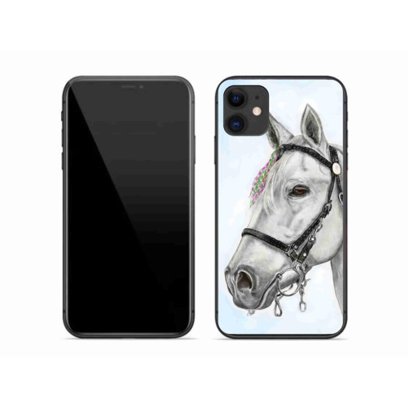 Gelový kryt mmCase na mobil iPhone 11 - bílý kůň 1