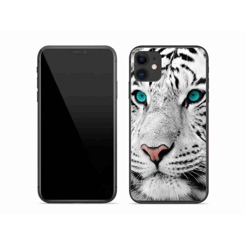 Gelový kryt mmCase na mobil iPhone 11 - bílý tygr