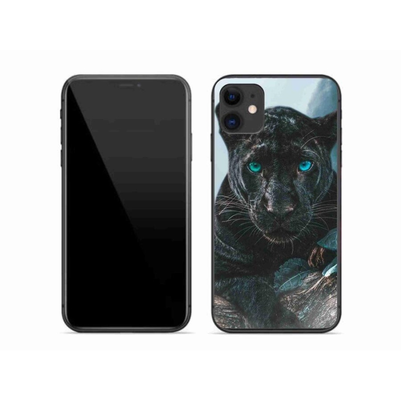 Gelový kryt mmCase na mobil iPhone 11 - černý panter