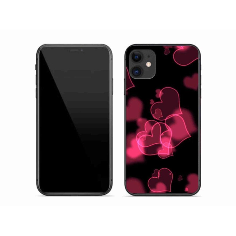 Gelový kryt mmCase na mobil iPhone 11 - červená srdíčka