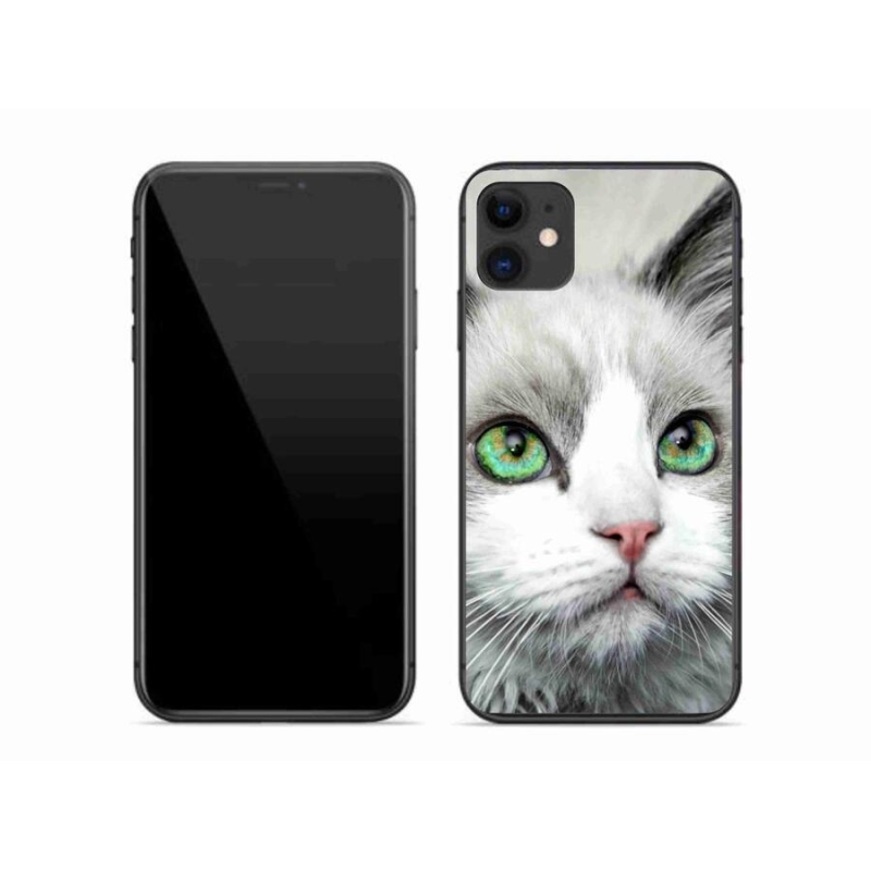 Gelový kryt mmCase na mobil iPhone 11 - kočičí pohled