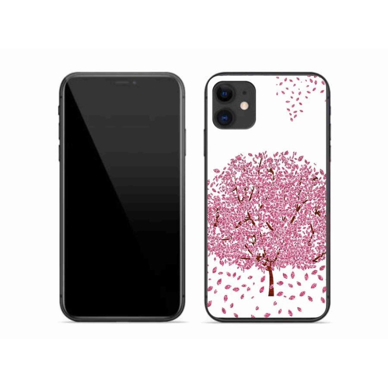 Gelový kryt mmCase na mobil iPhone 11 - kreslený strom s listy