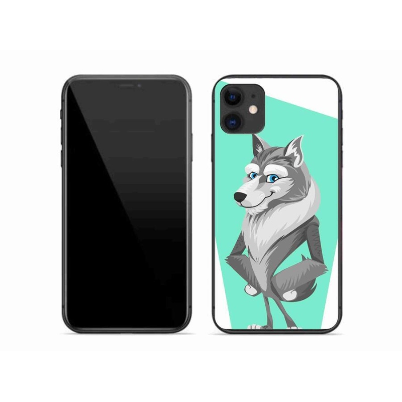Gelový kryt mmCase na mobil iPhone 11 - kreslený vlk