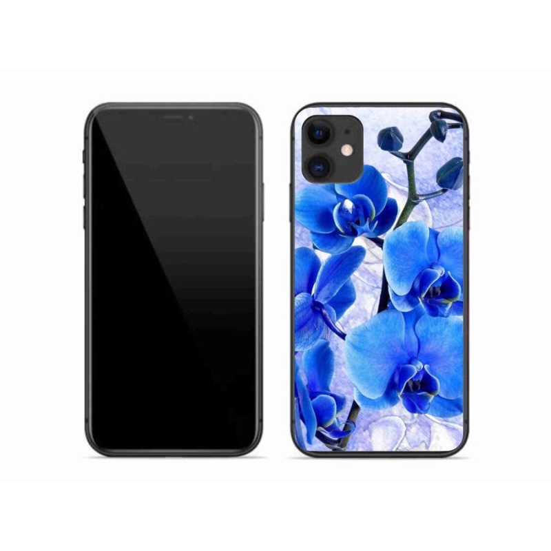 Gelový kryt mmCase na mobil iPhone 11 - modré květy