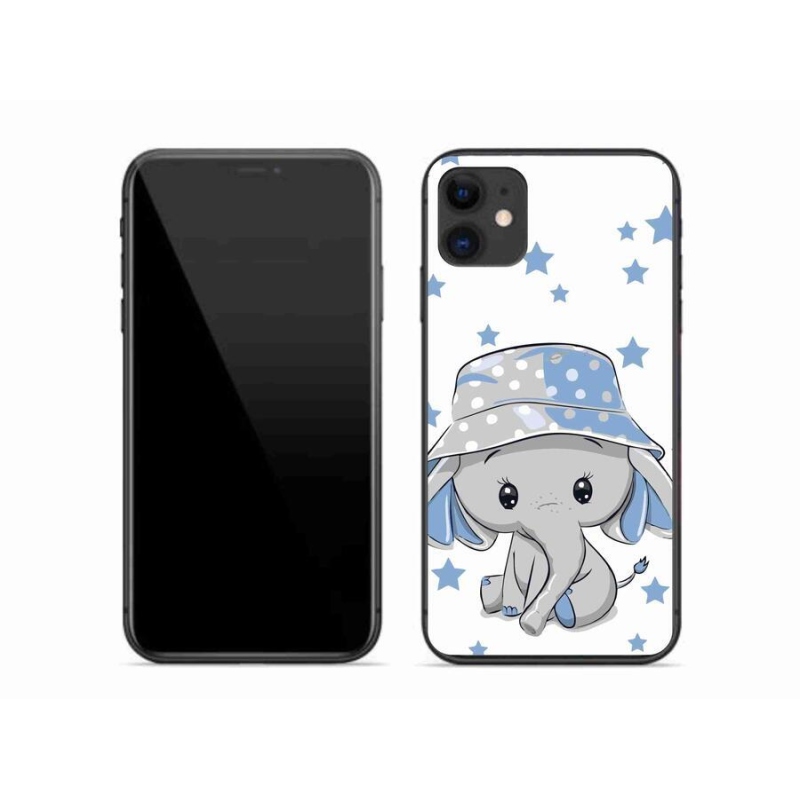 Gelový kryt mmCase na mobil iPhone 11 - modrý slon