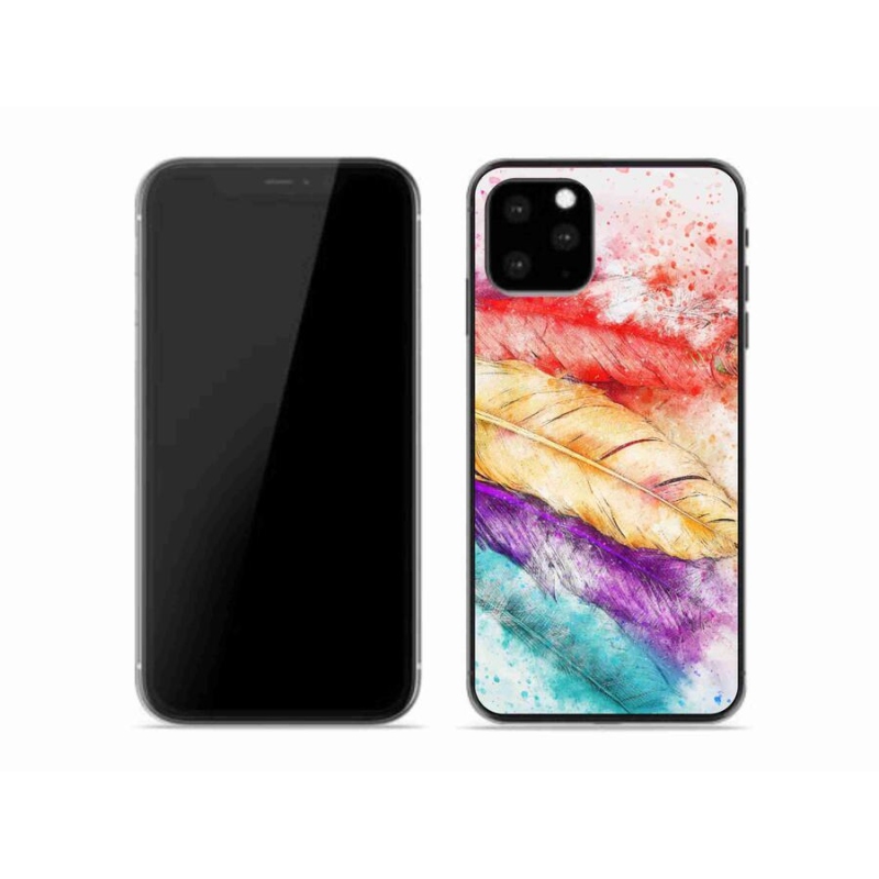 Gelový kryt mmCase na mobil iPhone 11 Pro - barevné peří