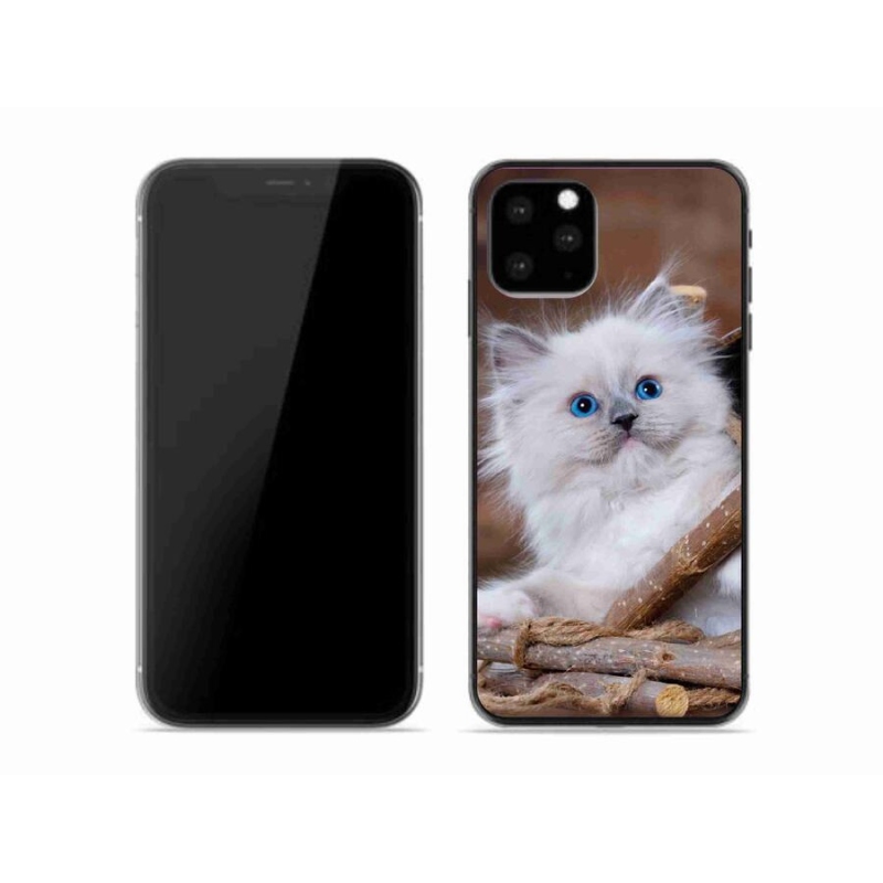 Gelový kryt mmCase na mobil iPhone 11 Pro - bílé kotě