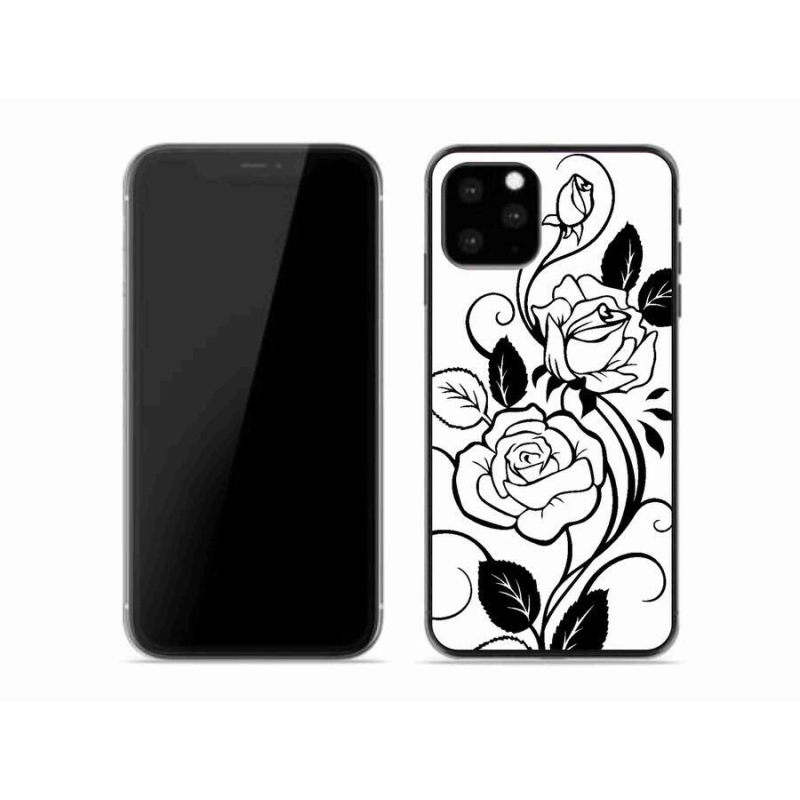 Gelový kryt mmCase na mobil iPhone 11 Pro - černobílá růže