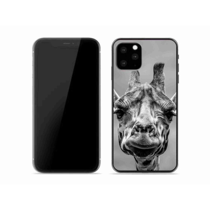 Gelový kryt mmCase na mobil iPhone 11 Pro - černobílá žirafa