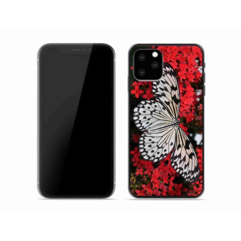 Gelový kryt mmCase na mobil iPhone 11 Pro - černobílý motýl 1