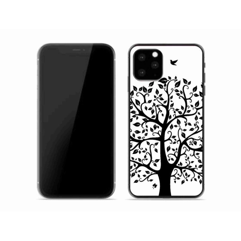 Gelový kryt mmCase na mobil iPhone 11 Pro - černobílý strom