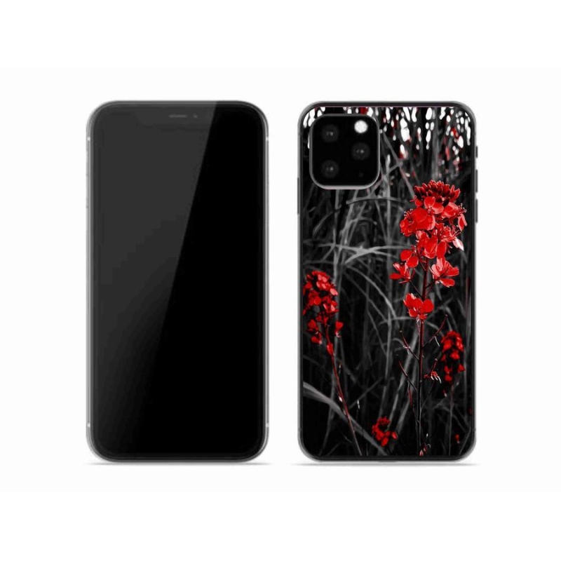 Gelový kryt mmCase na mobil iPhone 11 Pro - červená rostlina
