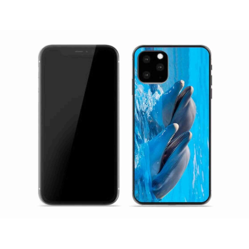 Gelový kryt mmCase na mobil iPhone 11 Pro - delfíni